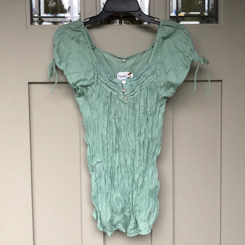 Light Turquoise Maui Boutique Blouse
